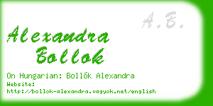 alexandra bollok business card